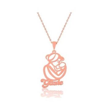 Gumush Rose İsimli Anne Çocuk Sevgisi İsimli Gümüş Kolye