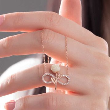 Gumush Rose Sonsuz Gül Bayan Gümüş Kolye