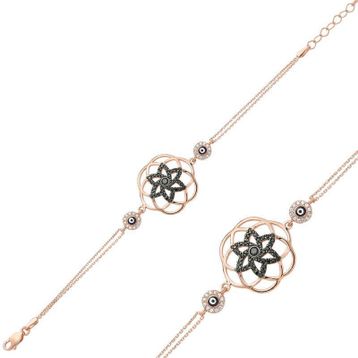 Gumush Rose Yaşam Çiçeği Bayan Gümüş Bileklik