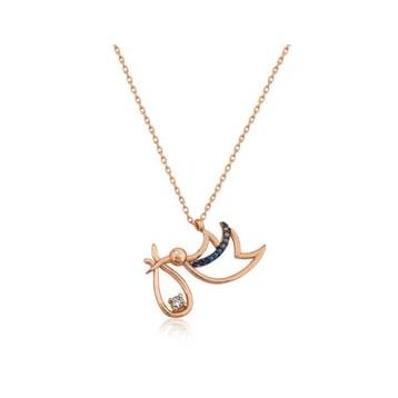 Gumush Rose Yeni Doğan Bebek Bayan Gümüş Kolye