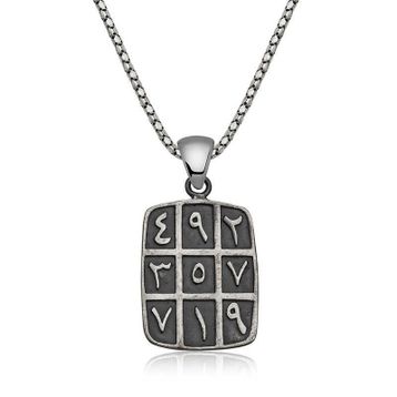 Gumush T3857 Ebced Gümüş Kolye