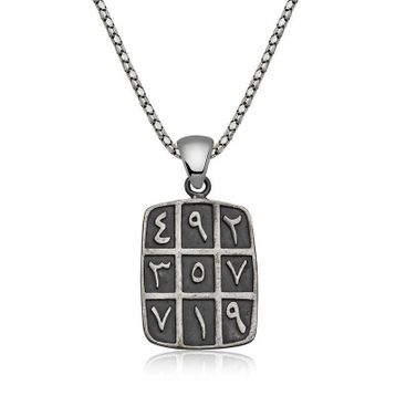 Gumush T3857 Ebced Gümüş Kolye