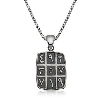 Gumush T3857 Ebced Gümüş Kolye