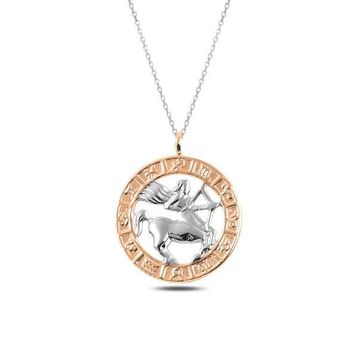 Gumush T4917 gümüş Rose Yay Burcu Kolye