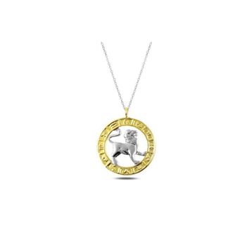 Gumush T4926gümüş Gold Aslan Burcu Kolye