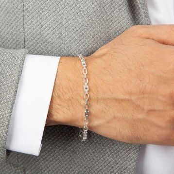 Gumush T7413 ​Parçalı Erkek Gümüş Bileklik