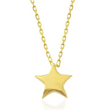 Gumush T7573 Gold Yıldız Kadın Gümüş Kolye