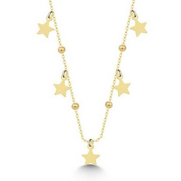 Gumush T7713 Gümüş Gold Yıldızlı Dorika Kadın Kolye