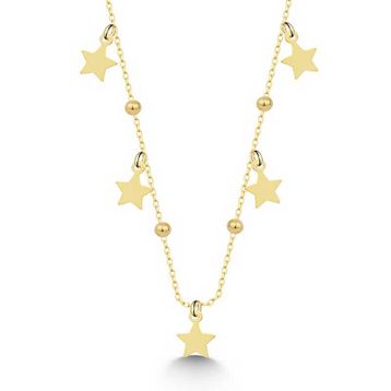 Gumush T7713 Gümüş Gold Yıldızlı Dorika Kadın Kolye