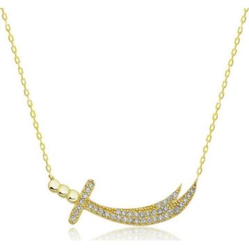 Gumush T7728 Gold Zülfikar Kılıcı Kadın Gümüş Kolye