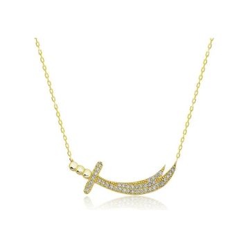 Gumush T7728 Gold Zülfikar Kılıcı Kadın Gümüş Kolye