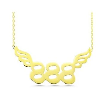Gumush T7845 Gold 888 Melek Sayısı Kadın Gümüş Kolye