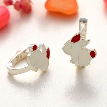 Gumush Tavşan Çocuk Gümüş Küpe