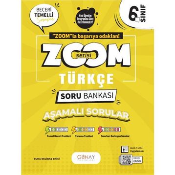 Günay Yayınları - 2025-2026 6. Sınıf Zoom Serisi Türkçe Soru Bankası