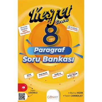 Günay Yayınları 8. Sınıf Paragraf Keşfet Serisi Soru Bankası