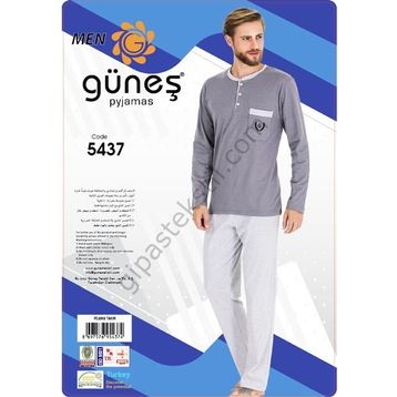 Güneş 5437 Uzun Kol Mevsimlik Erkek Pijama Takımı