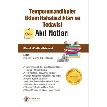 Güneş Tıp Kitabevi Temporomandibuler Eklem Rahatsızlıkları ve Tedavisi Akıl Notları