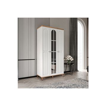 GuneyStore Bohem 3 Kapaklı Aynalı Komple MDF Gardırop