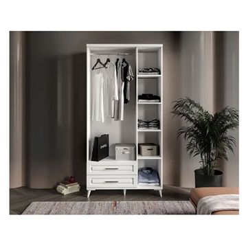 GuneyStore Gözde Aynalı 3 Kapaklı Komple Mdf Beyaz Gardırop