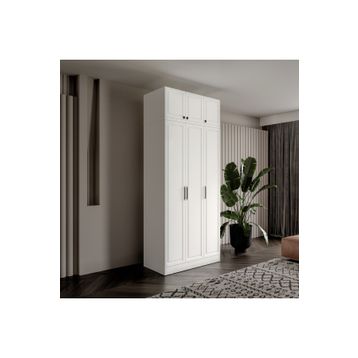 GuneyStore Milas 3 Kapaklı Komple MDF Yüklüklü Gardırop