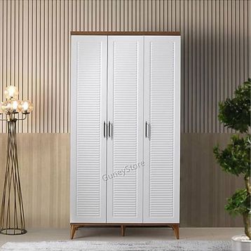 GuneyStore Paris 3 Kapaklı Beyaz Gardırop