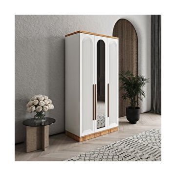 GuneyStore Rosa 3 Kapaklı Komple MDF Aynalı Gardırop
