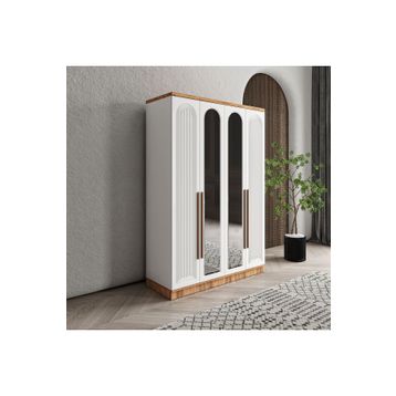 GuneyStore Rosa 4 Kapaklı Aynalı Komple MDF Gardırop