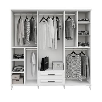 GuneyStore Sanat Aynalı 6 Kapaklı Komple Mdf Gardırop