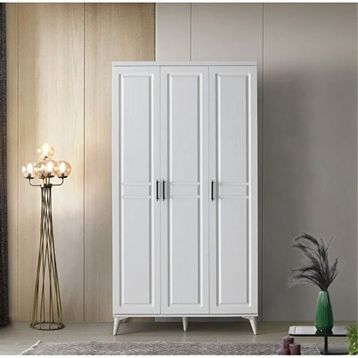 GuneyStore Sport 3 Kapaklı Komple Mdf Beyaz Gardırop
