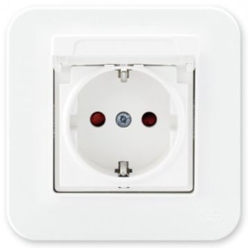 Günsan Elektrik 01379300-100138 Radius Çocuk Korumalı Kapaklı Fildişi Beyazı Topraklı Priz
