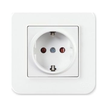 Günsan Elektrik 01379300-100138 Radius Çocuk Korumalı Kapaklı Fildişi Beyazı Topraklı Priz