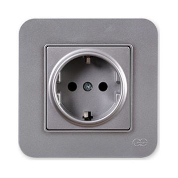 Günsan Elektrik 01381700-803115 Radius Design Füme-Gourmet Topraklı Priz