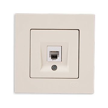 Günsan Elektrik 01401200-100138 Eqona Çocuk Korumalı Kapaklı Krem Topraklı Priz