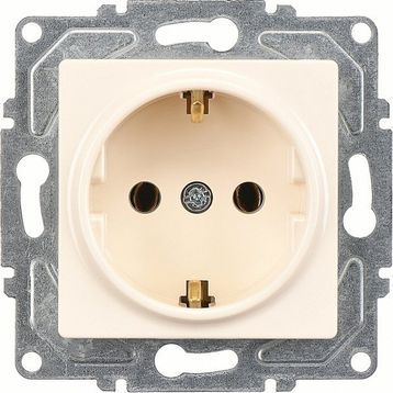 Günsan Elektrik 01401200-100138 Eqona Çocuk Korumalı Kapaklı Krem Topraklı Priz