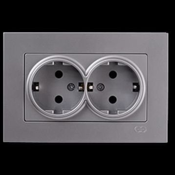 Günsan Elektrik 01401500-100150 Eqona İkili Gümüş Topraklı Priz