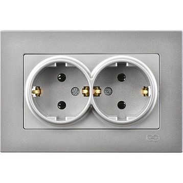 Günsan Elektrik 01401500-100150 Eqona İkili Gümüş Topraklı Priz