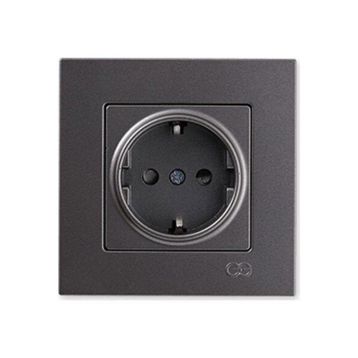 Günsan Elektrik 01401700-100116 Eqona Çocuk Korumalı Füme Topraklı Priz