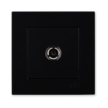 Günsan Elektrik 01403400-100172 Eqona Tekli F Konnektörlü Siyah Uydu Priz