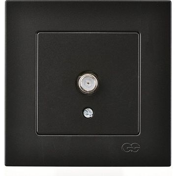 Günsan Elektrik 01403400-100172 Eqona Tekli F Konnektörlü Siyah Uydu Priz