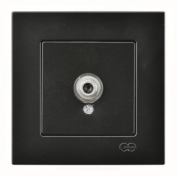Günsan Elektrik 01403400-100172 Eqona Tekli F Konnektörlü Siyah Uydu Priz