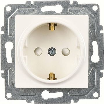 Günsan Elektrik 01409300-100138 Eqona Çocuk Korumalı Kapaklı Fildişi Beyazı Topraklı Priz