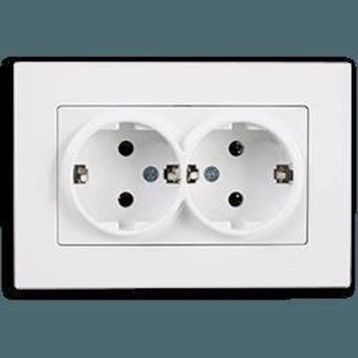 Günsan Elektrik 01409300-100150 Eqona İkili Fildişi Beyazı Topraklı Priz