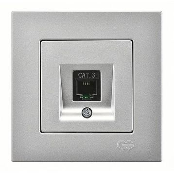 Günsan Elektrik Eqona Gümüş Nümeris Telefon Prizi