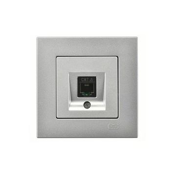 Günsan Elektrik Eqona Gümüş Tekli Data Prizi