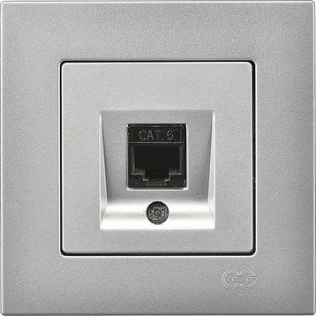 Günsan Elektrik Eqona Gümüş Tekli Data Prizi