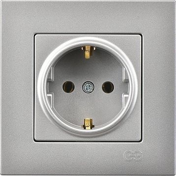 Günsan Elektrik Eqona Gümüş Topraklı Priz