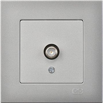 Günsan Elektrik F Konnektörlü Eqona Gümüş Tekli Uydu Prizi
