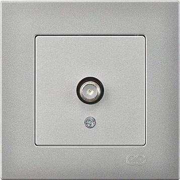 Günsan Elektrik F Konnektörlü Eqona Gümüş Tekli Uydu Prizi