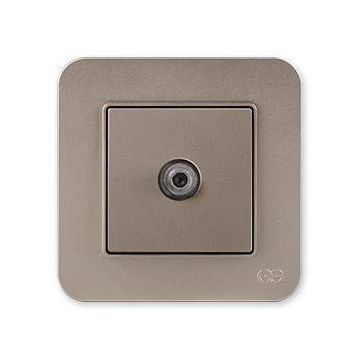 Günsan Elektrik Radius Metalik Bej Tekli Uydu Prizi F Konnektörlü