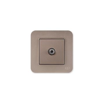Günsan Elektrik Radius Metalik Bej Tekli Uydu Prizi F Konnektörlü